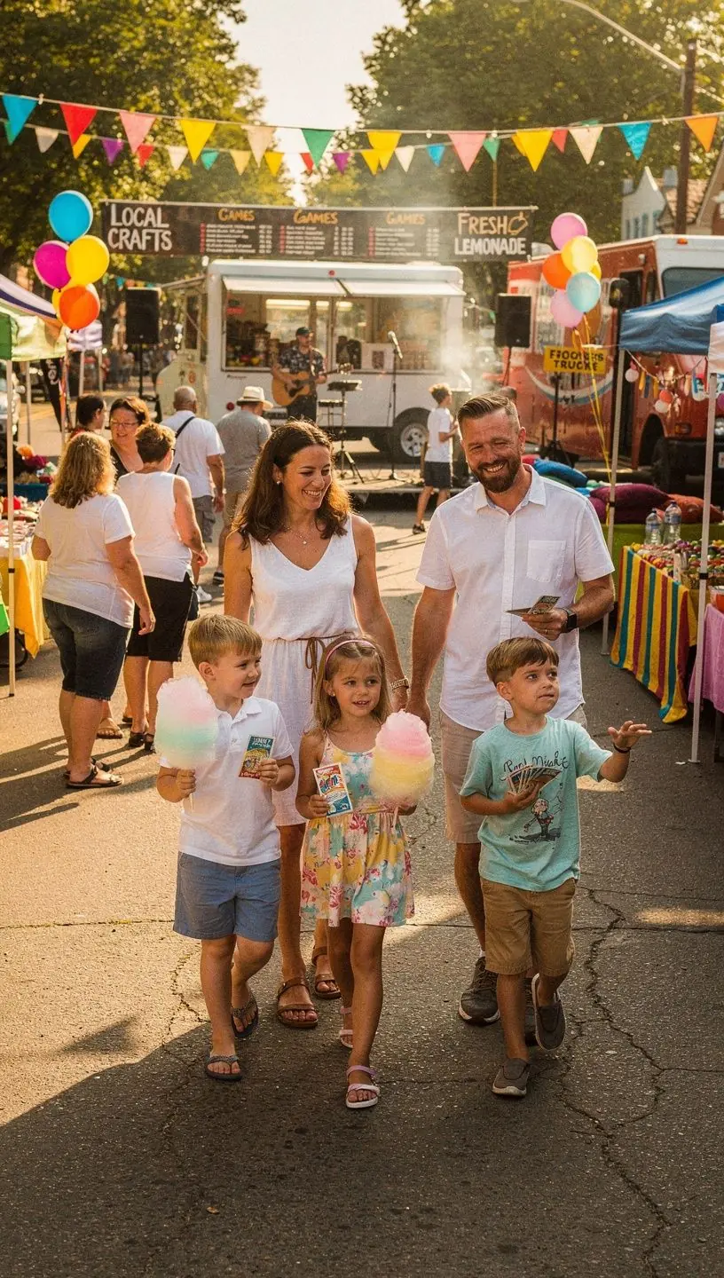 Mapa podróży z zaznaczonymi atrakcjami dostosowanymi do rodzin.